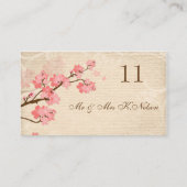 Cherry Blossom Placer carte/table Carte de visite (Dos)