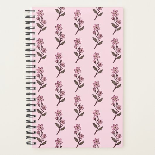 Cherry Blossom Planner - Motif rose (Devant)