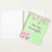 Cherry Blossom Pretty Pink & Green Custom  Planner (Display)