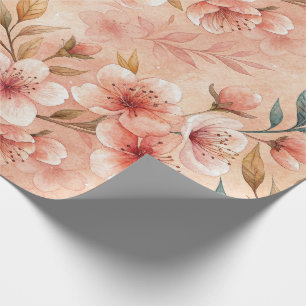 Cherry Blossom Print Wrapping Paper Roll Cadeaupapier