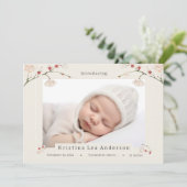 Cherry Blossom Printemps Faire-part de naissance b (Debout devant)