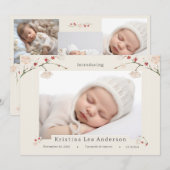 Cherry Blossom Printemps Faire-part de naissance b (Devant / Derrière)