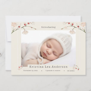 Cherry Blossom Printemps Faire-part de naissance b