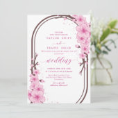 Cherry Blossom Printemps Invitation de mariage (Debout devant)