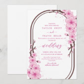Cherry Blossom Printemps Invitation de mariage (Devant / Derrière)
