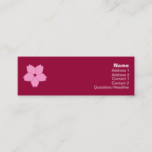 Cherry Blossom Profile Card Mini Visitekaartje (Voorkant)