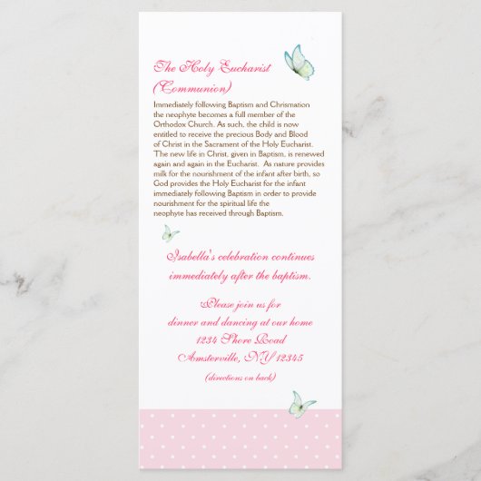 Cherry Blossom Programme de baptême 5/5 (Devant)