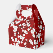 Cherry Blossom Red Black White Aangepaste verjaard Bedankdoosjes (Achterkant)