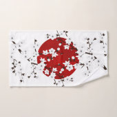 Cherry Blossom Red Black White Rising Sun Handdoek (Handdoek)