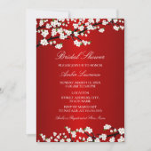 Cherry Blossom Red Bridal Showeuse Invitation (Devant)