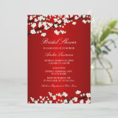 Cherry Blossom Red Bridal Showeuse Invitation (Debout devant)