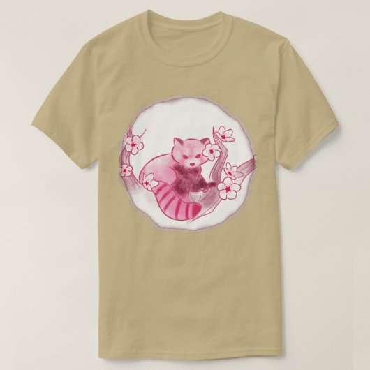 Cherry Blossom Red Panda T-shirt (Design voorkant)