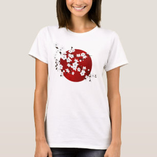 Cherry Blossom Red White Rising Sun T-shirt