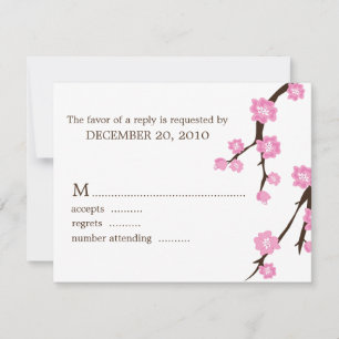 Cherry Blossom Response Kaarten RSVP Kaartje