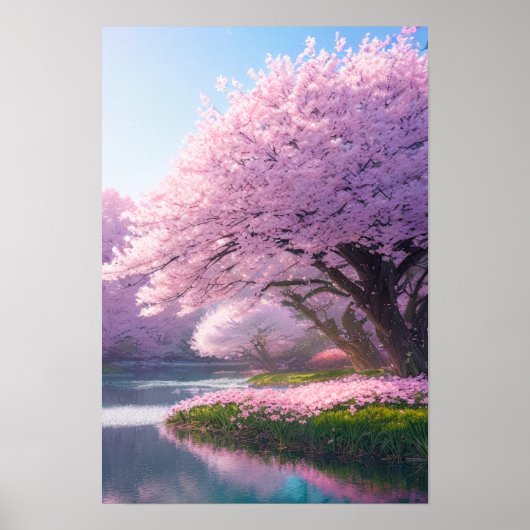 Cherry Blossom River Poster (Voorkant)