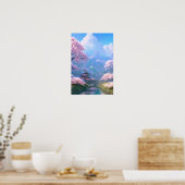 Cherry Blossom Riverside Retreat Poster (Keuken)