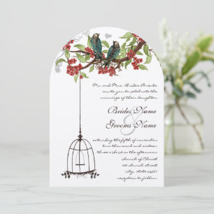 Cherry Blossom Romantic Birds & Birdcage Weddings Kaart