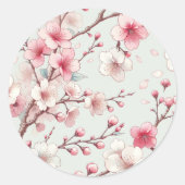 Cherry Blossom Ronde Sticker (Voorkant)