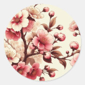 Cherry Blossom Ronde Sticker (Voorkant)