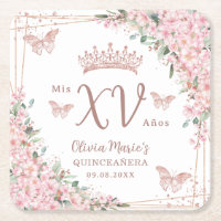 Cherry Blossom Roos Gold Butterflies Quinceanera