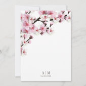 Cherry Blossom rose blanc mariage Invitations (Dos)