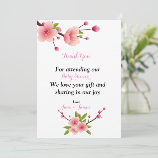 Cherry Blossom rose blanc vert Merci (Debout devant)