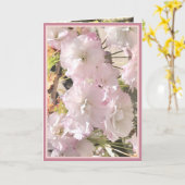 Cherry Blossom rose pâle et blanc carte photo (Fleur jaune)