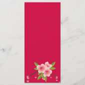 Cherry Blossom Rose White flora Menu Mariage (Dos)