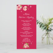 Cherry Blossom Rose White flora Menu Mariage (Debout devant)