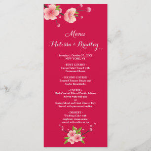 Cherry Blossom Rose White flora Menu Mariage
