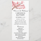 Cherry Blossom Roze Bloemen Waterverf Bruiloft Programma (Voorkant)