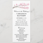 Cherry Blossom Roze Bloemen Waterverf Bruiloft Programma (Voorkant)