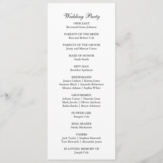 Cherry Blossom Roze Bloemen Waterverf Bruiloft Programma (Achterkant)