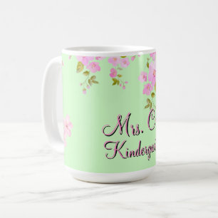 Cherry Blossom Roze & Groen Custom Koffiemok