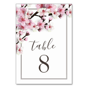 Cherry Blossom Roze Trouwtafel Aantal Kaarten