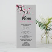 Cherry Blossom Roze Wit bloemenbruiloft Menu (Staand voorkant)