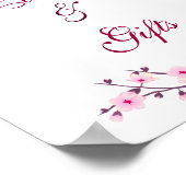 Cherry Blossom roze witte kaarten en cadeaubonnen Poster (Hoek)