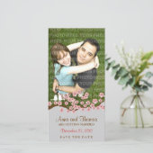 Cherry Blossom Roze Zilver Bewaar de datum Foto Save The Date (Staand voorkant)