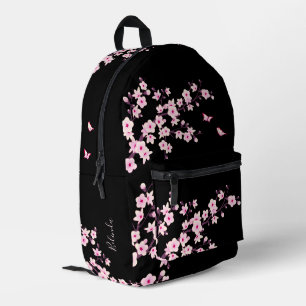 Cherry Blossom Roze Zwart Monogram Bedrukte Rugzak