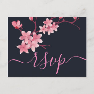 Cherry Blossom RSVP Invitation Briefkaart
