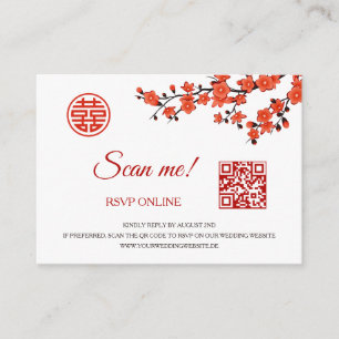 Cherry Blossom RSVP Online QR-code Informatiekaartje
