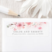 Cherry Blossom Rustic Pink Floral Address Etiket (Insitu)