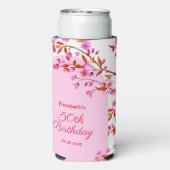 Cherry Blossom Sakura Bloem Roze Wit Verjaardag (Seltzer Achterkant)