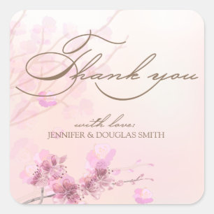 Cherry Blossom/Sakura Bruiloft Dank u Stickers