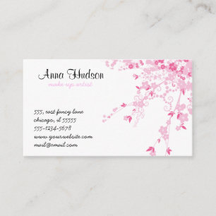 Cherry Blossom, Sakura Flowers - Roze White Visitekaartje