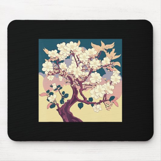 Cherry Blossom Sakura Japans kunstanimme Muismat (Voorkant)