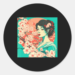 Cherry Blossom Sakura Japans kunstanimme Ronde Sticker