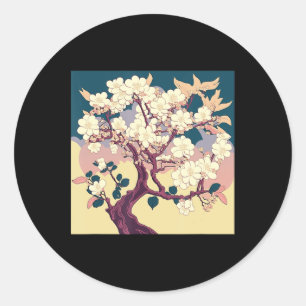 Cherry Blossom Sakura Japans kunstanimme Ronde Sticker