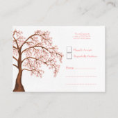 Cherry Blossom Sakura Pearl Wedding RSVP Kaarten (Achterkant)