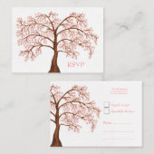 Cherry Blossom Sakura Pearl Wedding RSVP Kaarten (Voorkant / Achterkant)